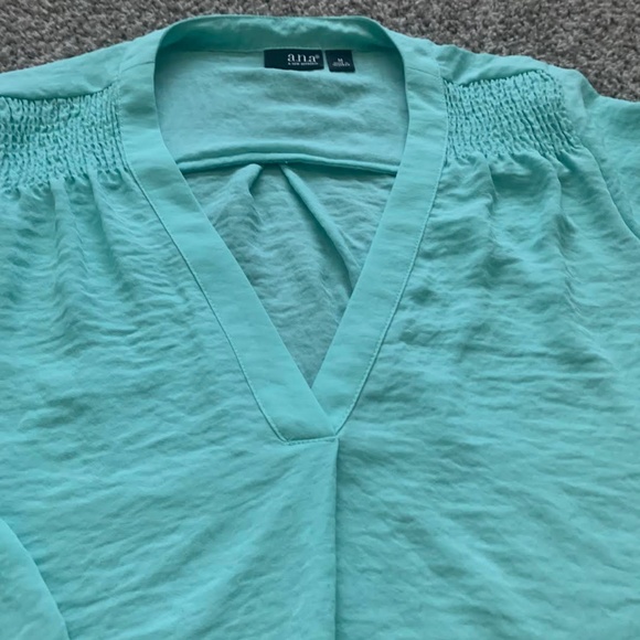 Women's Teal 3/4 Sleeve Dress Top - Picture 2 of 7